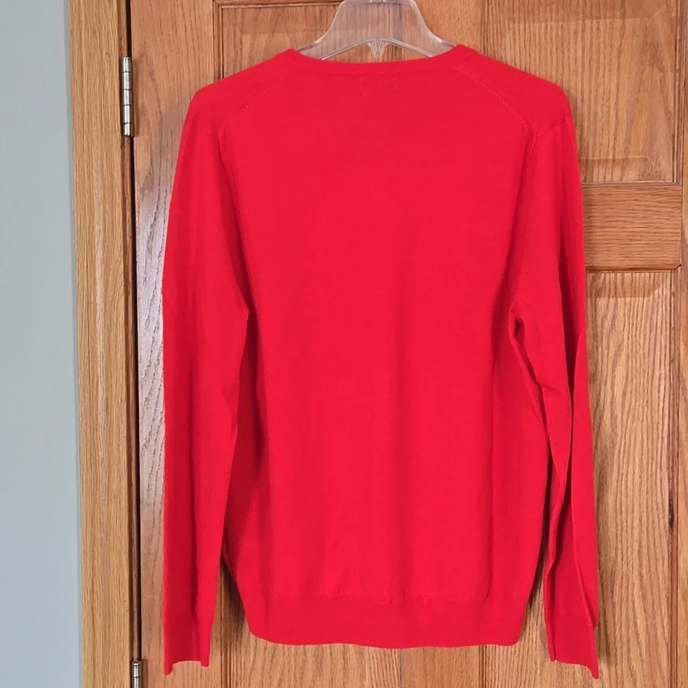 J.Crew Men's Merino Wool Sweater in Tomato Red MEDIUM